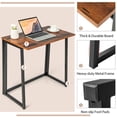 thumbnail image 5 of Spaco 31 Inch Space-saving Folding Computer Desk for Home Office-Rustic Brown, Office Desk, Gaming Computer Desks for Study,Working,Writing, 5 of 8