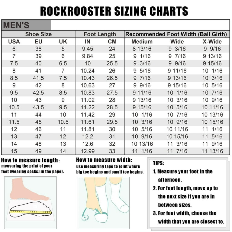 Men s shoe size shop 8.5 in inches