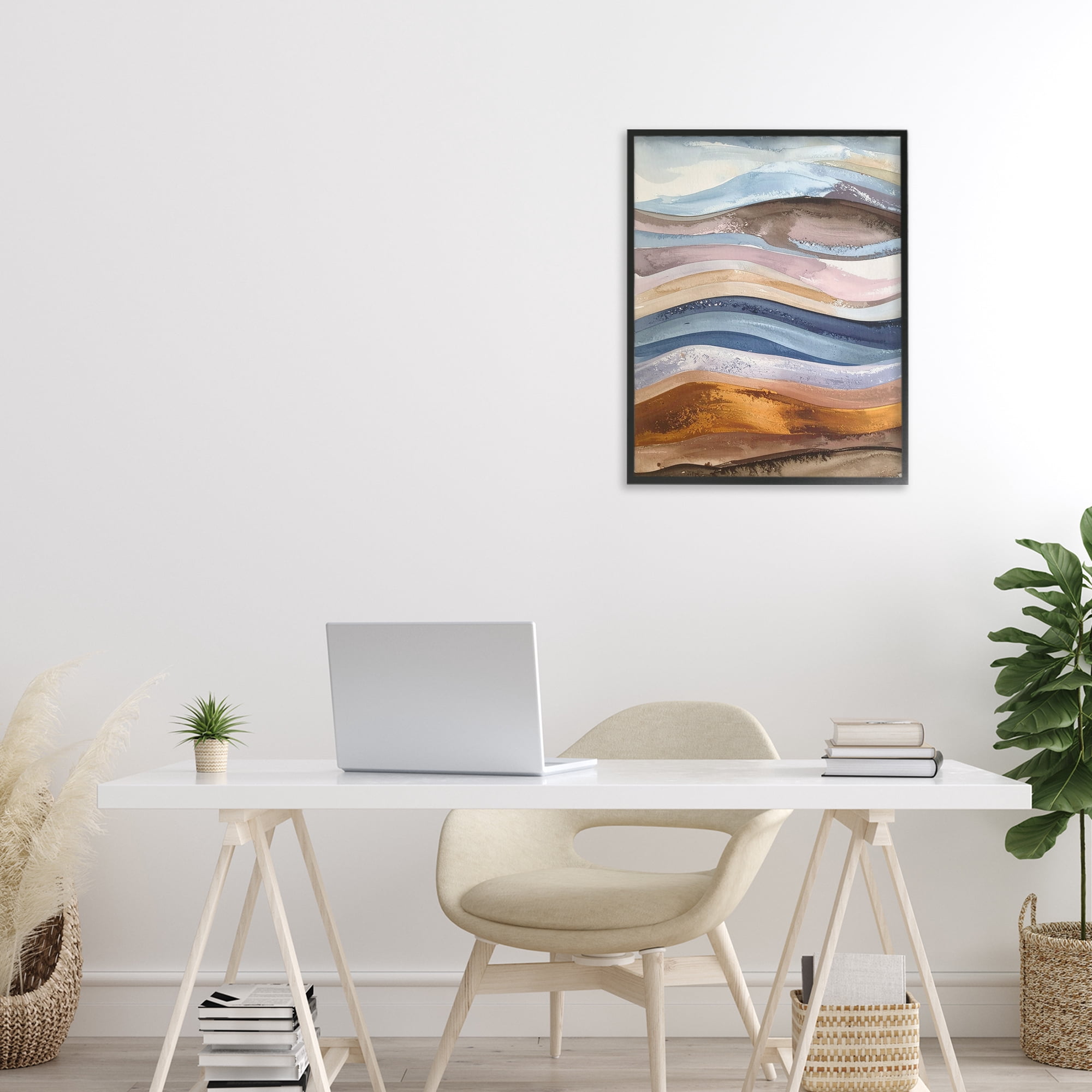 Stupell Industries Ocean Flow Layers Black Framed Giclee Art, design by Alonza Saunders