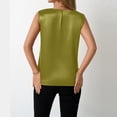 thumbnail image 5 of Women's Satin Tank Top, V Neck Casual Camisole Sleeveless Blouse for Summer Basic Wear and Layering,Green,XL, 5 of 7