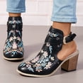 thumbnail image 4 of Oyedens Mules Ankle Boots for Women Vintage Boho Embroidered Slingback High Heels Ankle Booties, 4 of 6