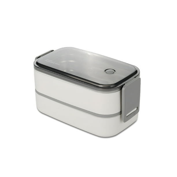 Moyic Fiambrera portátil de acero inoxidable PP, contenedor de almacenamiento de alimentos frescos, Bento, microondas, cajas de horno para viajes al Cocina y Comedor Blanco Doble Capa Moyic HA072616-02B