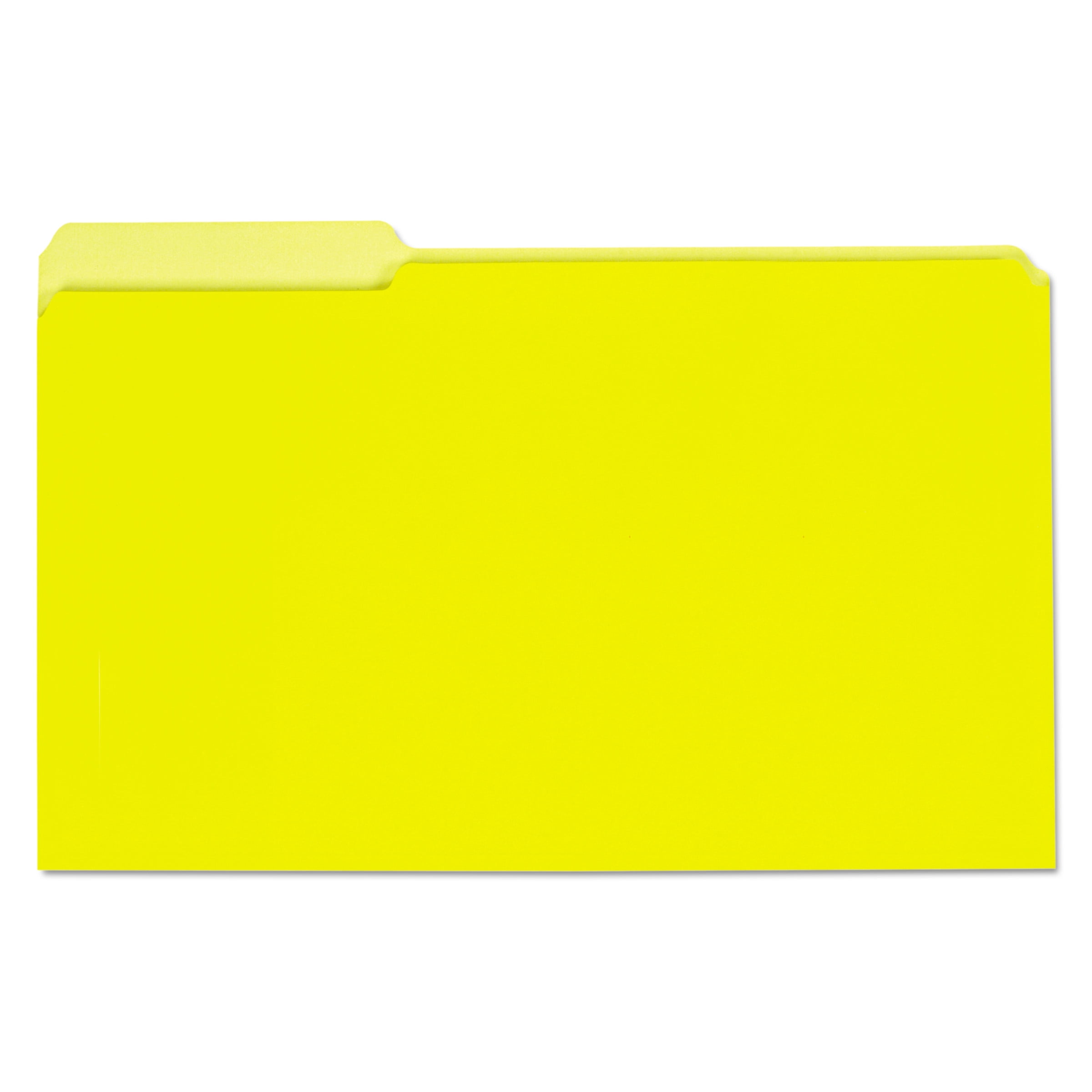 File Folder Yellow Color Interior File Folders, 1/3-Cut Tabs, Legal Size, Yellow, 100/box ...