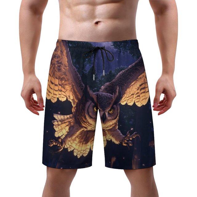 NICKSUN Men's Swim Trunks, Cute Print Quick Dry Summer Board Beach Shorts with Mesh Lining and Pockets