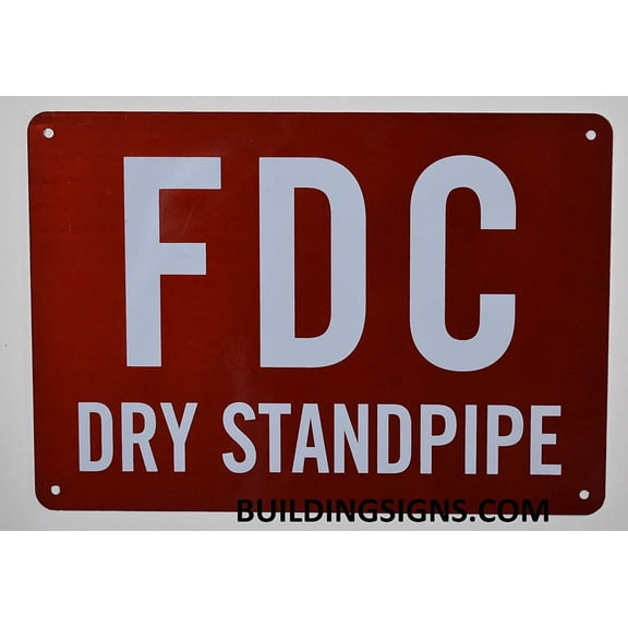 FDC Dry Standpipe Sign (Reflective,Aluminium, RED Background, 7X10 inch)(ref-2022-4)