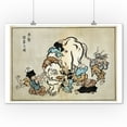 thumbnail image 2 of Blind Monks Examining an Elephant, Japanese Wood-Cut (9x12 Wall Art Print, Home Decor), 2 of 3