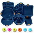 thumbnail image 1 of To encounter 31 Pieces Silicone Baking Pans Set, Nonstick Bakeware Sets, BPA Free Silicone Molds, with Metal Reinforced Frame More Strength, Navy Blue, 1 of 9