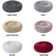 thumbnail image 3 of Round Pet Bed Cat Litter Dog Bed Round Plush Cat Bed, Wine Red, 3 of 5