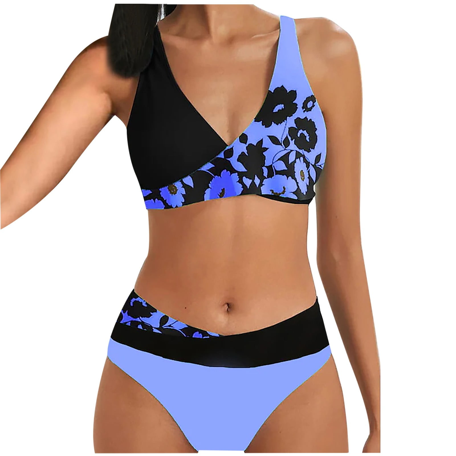 HUPOM Tummy Control Tankini Swimsuits For Women Beachwear For Women In  Clothing Swim Set Embossed Modern Fit Sport Blue XL 