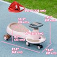 thumbnail image 3 of Qaba Kids Wiggle Car with Parent Traction Rope, Music, Light, Pink, 3 of 9