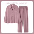 thumbnail image 4 of Pijama holgado informal de manga larga para mujer, ropa de dormir 2022 algodón, conjuntos de ropa de dormir para Familia, 4 of 4