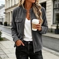 thumbnail image 2 of Enjoytime Cropped Jackets for Women Fall Fashion Long Sleeve Zip Up Jacket Plus Size Trendy Vintage Work Casual Outerwear, 2 of 6