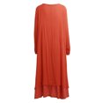 thumbnail image 2 of Robe Décontractée Ample pour Femme, Unie, à Manches Longues, Boho, Longue, Maxi, 2 of 7