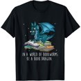 thumbnail image 1 of In A World Full Of Bookworms Be A Book Dragon Camiseta para hombre, 1 of 7