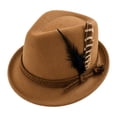 thumbnail image 4 of IAJDKMEK Oktoberfest Hat with Feather for Men and Women, German Bavarian Festival Jazz Hat, Traditional Felt Headwear, One Size, 4 of 4