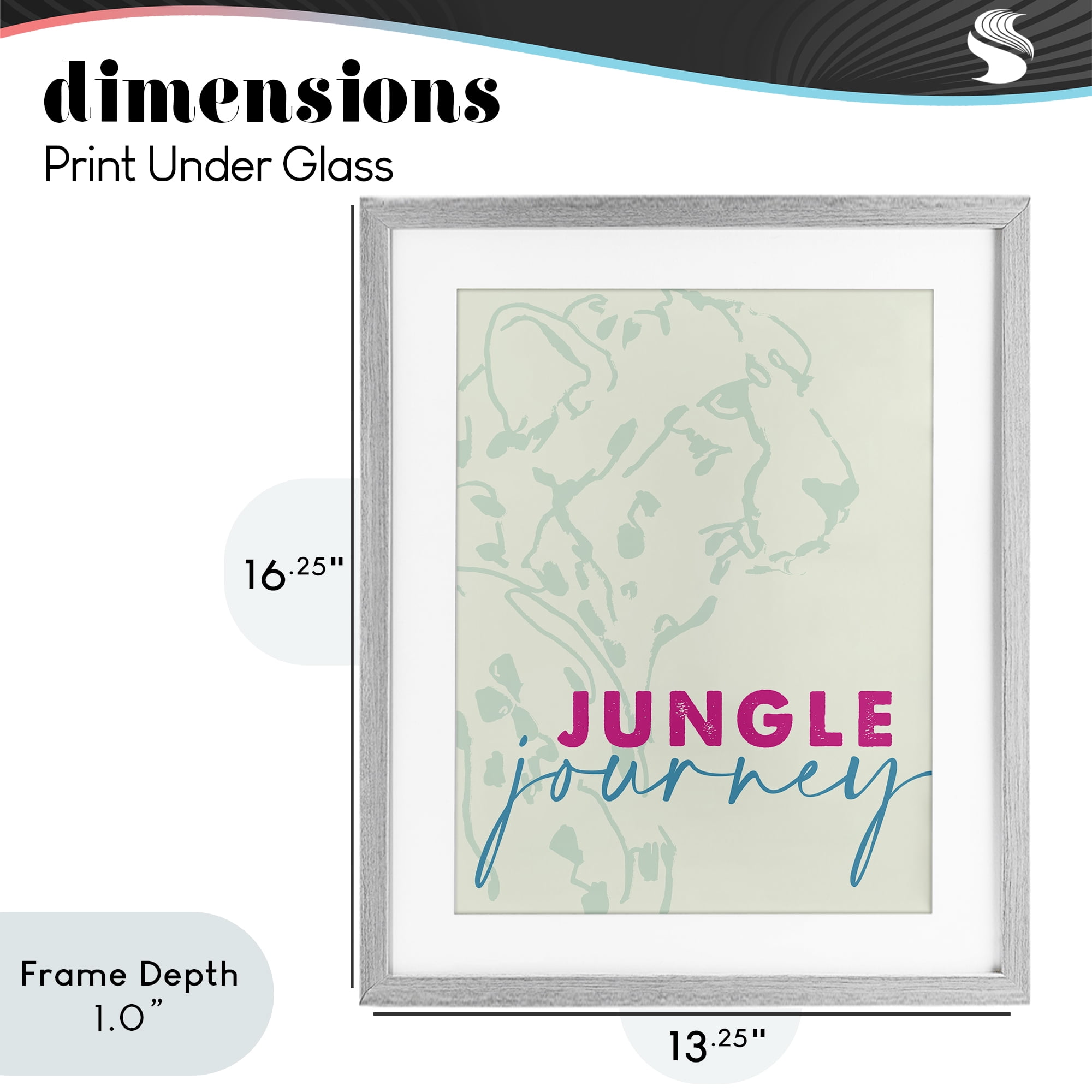 Stupell Industries Jungle Journey Cheetah Gray Framed Print Under Glass, design by Lanie Loreth