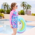 thumbnail image 5 of Jurebecia Girls Swimming One Piece Swimsuits for Toddler Long Sleeve Mermaid Scales Swimwear UPF 50 Sun Protection with Zipper 130 cm 7-8 Years, 5 of 13