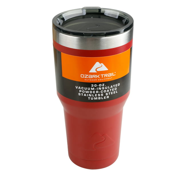 Ozark Trail Vacuum-Insulate Stainless Steel Tumbler, Red, 30 Oz