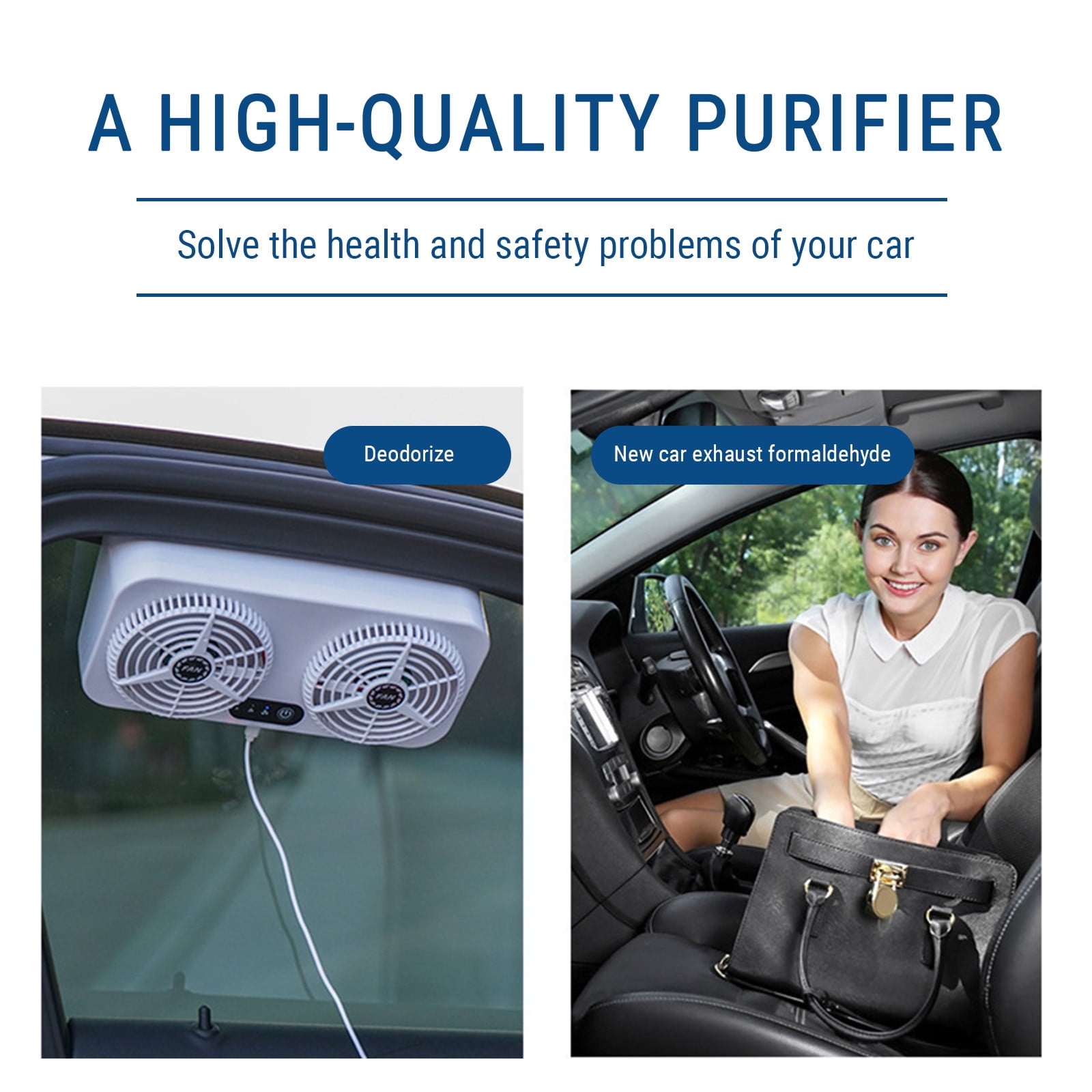 USB Powered Car Exhaust Fan, Low Noise Cooling Fan for Car, 3 Speed Adjustable Radiator Fan, Effective Heat Dissipation Exhaust Fan, Circulates Air and Reduces Odor