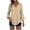Khaki women v neck blouse a1, variant on Women V Neck 3/4 Sleeve Button Down Polka Dot Blouse Casual Loose Tshirt Beach Vacation Summer Tops Comfy Work Outfits, Orange 2XL