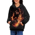 thumbnail image 5 of DISNIMO Fire Wolf Hoodie Kids Hooded Sweatshirts Boys and Girls Matching Hoodies Pullover Sweatshirt with Pockets Child Streetwear Hoodie Size 11-13 Teenage Girl Fall Clothes Black, 5 of 7