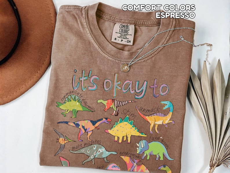 It’s Ok To Be Different Autism Dinosaur Shirt, Autism Awareness Shirt, Autism Mom Shirt, Special Education Teacher Tee, Neurodiversity Shirt
