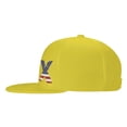 thumbnail image 3 of ZICANCN Alphabet X America Usa Flag Baseball Caps, Trucker Hats for Men And Women, Adjustable Breathable Flat Caps, Yellow, 3 of 8
