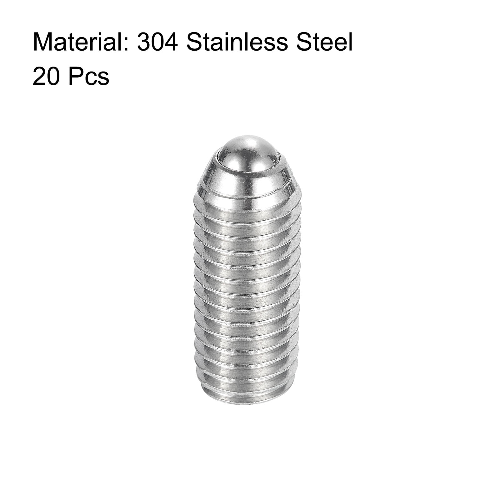 Ball Point Set Screws, M10 x 25mm 304 Stainless Steel Metric Spring Hex Socket Screw 20pack