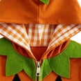 thumbnail image 6 of Gunia Baby Pumpkin Outfit Boys Halloween Outfit Toddler Hooded Sleeveless Vest Plaid Shorts 2 Piece Clothes,Size 0-5 Years, 6 of 7