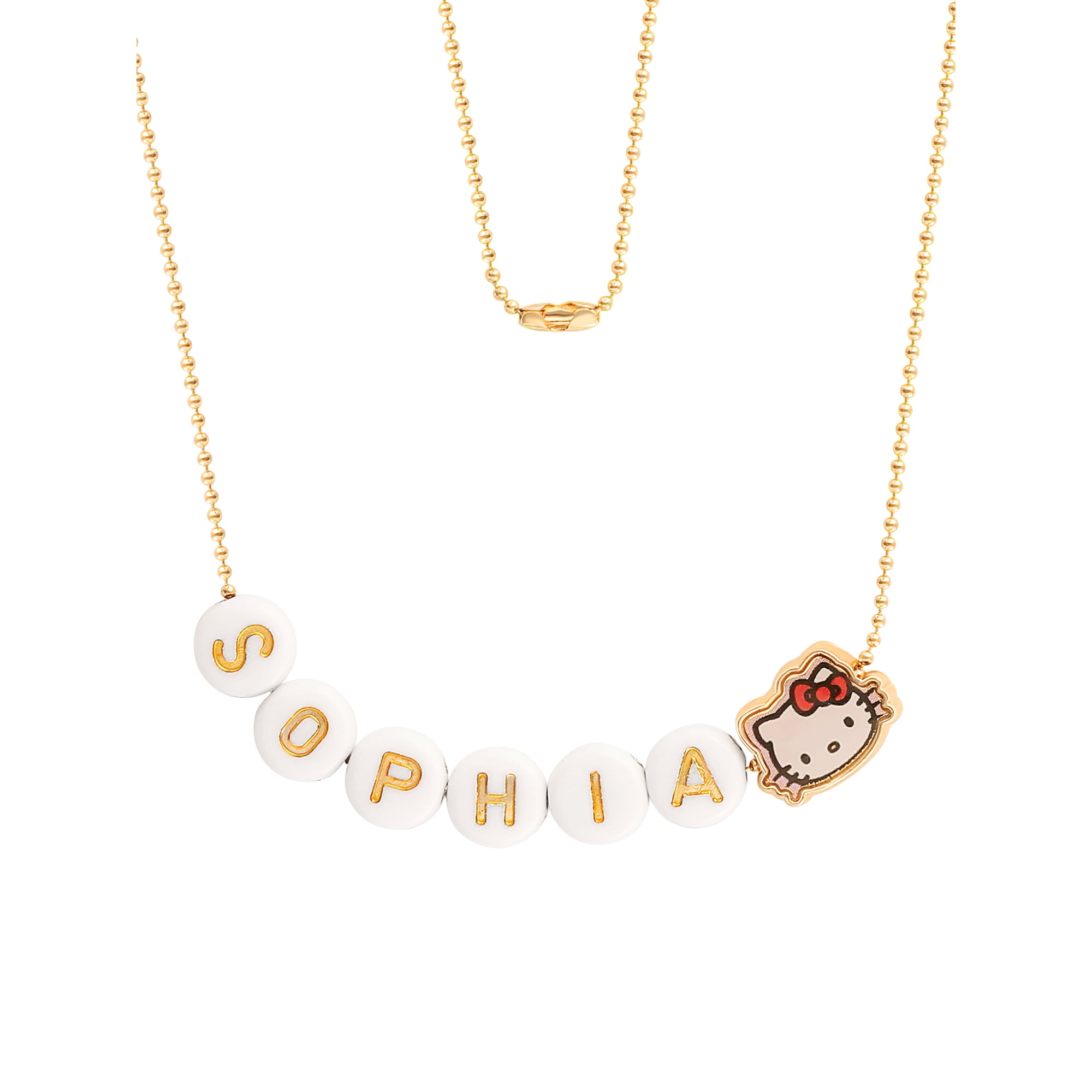 Sanrio Hello Kitty Girl's/Tween Personalized Necklace, 16" with 55 Letter Beads