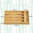 thumbnail image 3 of Bamboo Kitchen Drawer Organizer for Utensils, Silverware & Cutlery — Wooden Flatware Tray with 5 Compartments, Drawer Divider for Kitchen Storage, 3 of 7