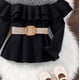 thumbnail image 2 of Gibobby Blusas De Manga Larga Para Niñas Niños pequeños niñas sólido Bowknot manga larga con volantes Patchwork malla sólido Tops blusa con trajes de cinturón （Negro， 9-10 Años), 2 of 5