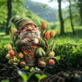 thumbnail image 4 of RuiJiao Acrylic Garden Gnome - Gnome Figurine with Tulips -Tall Flower Decor Outdoor Lawn Statue, Decoration Wear Ground Plug, 4 of 6