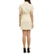 thumbnail image 3 of Vestido de camisa mini A-Line de manga corta con media placket y botones de Allegra K para mujer en color caqui XL, 3 of 6
