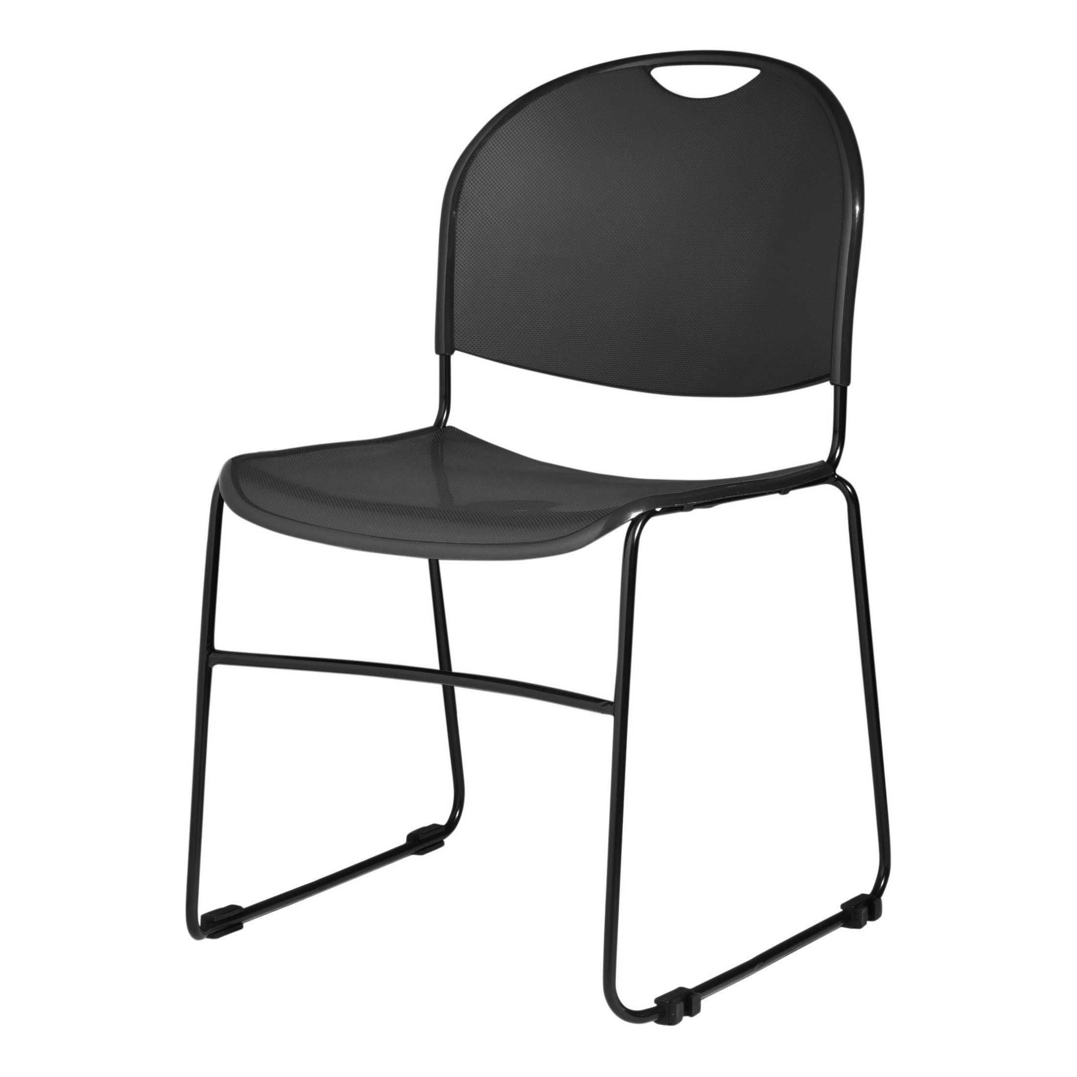 Hampden Furnishings Naomi Basics Black Stack Chair, Polypropylene, Set of 4