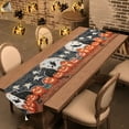 thumbnail image 3 of PULLIMORE 14" x 71" Halloween Table Runner with Tassels, Linen Tapestry Table Runner Kitchen Dining Mats for Halloween Parties Dinning Room Dresser Supplies (Cat & pumpkin), 3 of 8