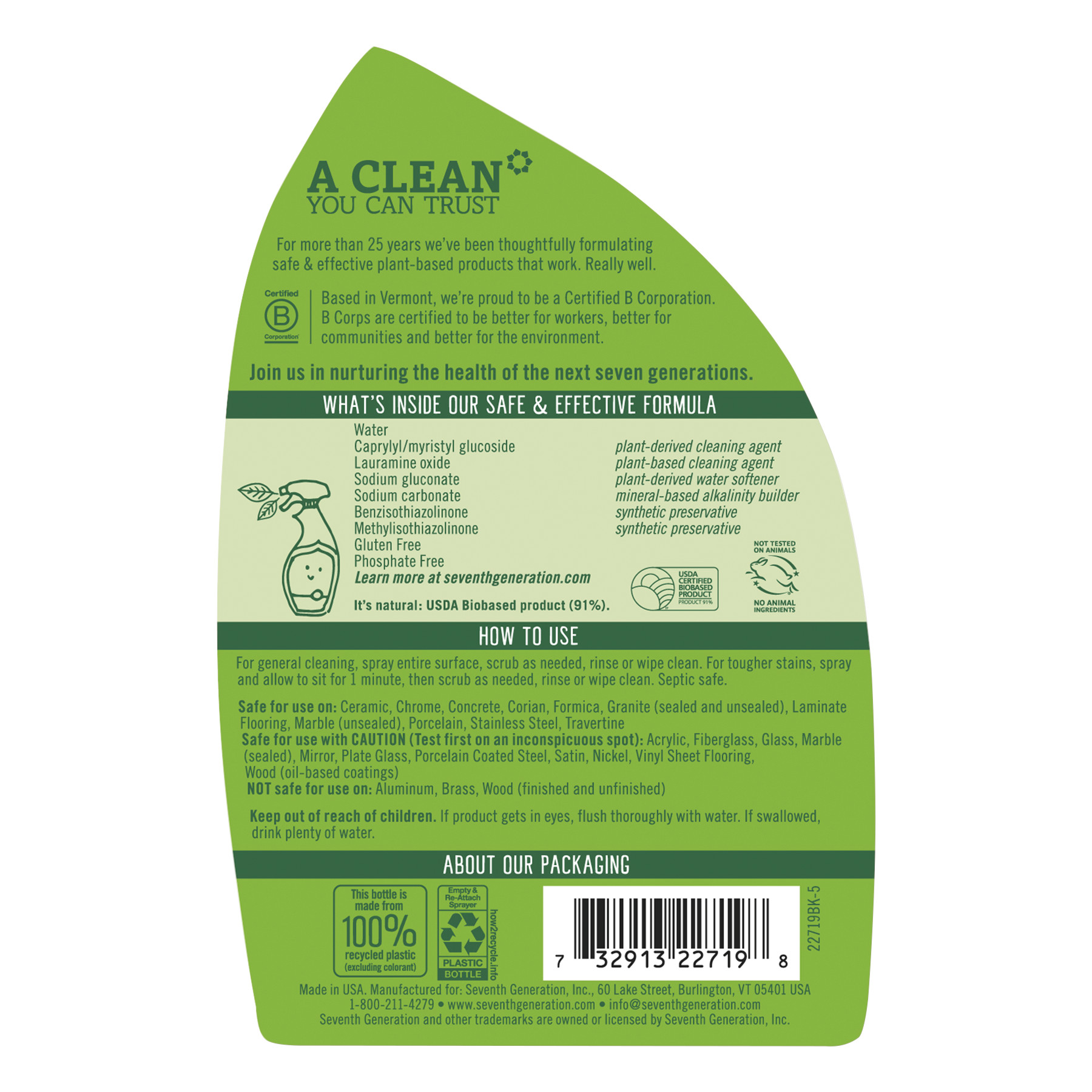 Seventh Generation Free & Clear All Purpose Cleaner Fragrance Free 32 oz - image 2 of 7