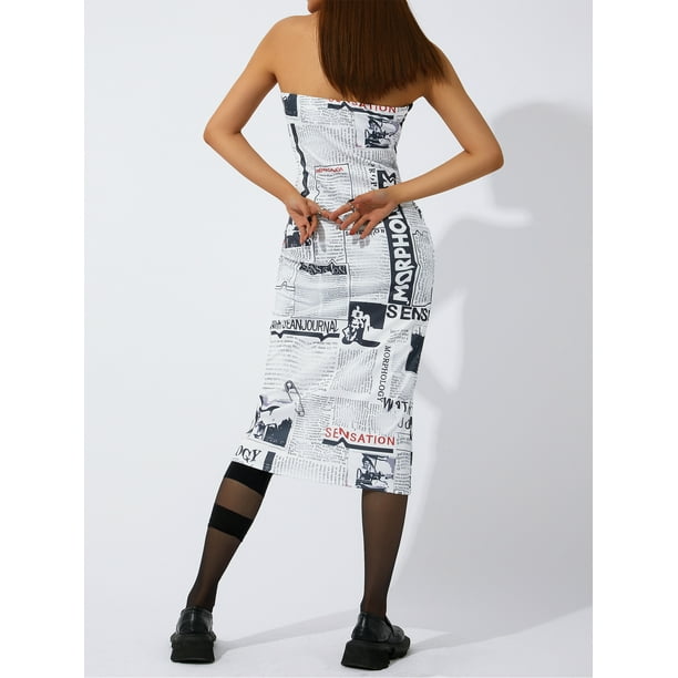 Newspaper top bodycon dress