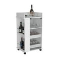 thumbnail image 3 of Pemberly Row Engineered Wood Bar Cart with 2-Side Shelves in White, 3 of 4