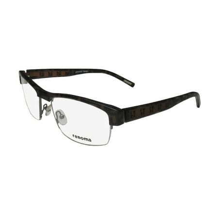 New Renoma R1072 Mens Designer Half-Rim Brown Pattern / Bronze / Gray Classy With Silicone Nose Pads Frame Demo Lenses 56-18-139 Eyeglasses/Glasses