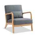 thumbnail image 2 of UIXE Accent Chair Upholstered Comfortable Armchair Modern Chairs for Living Room Bedroom, Gray, 2 of 7