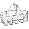 Brown Oval Basket - Chicken Wire Basket With Handle Oval Rustic Brown - 27