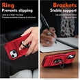 thumbnail image 5 of for iPhone 15 Plus Wallet Case with Card Holder + 1 Screen Protector, (2 Cards) & 360°Ring Kickstand Military Grade Drop Shockproof Rugged Case for iPhone 15 Plus 6.7" (Red), 5 of 12