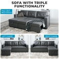thumbnail image 5 of Laura Reversible Sectional Sofa Bed with Storage-Color:Dark Gray,Fabric:Air Leather, 5 of 10