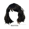 thumbnail image 3 of YSGFHGJW Human Hair Wig,Europe And The United States Wigs For Boys And Girls With Bangs Short Curly Hair Party Available Ripple Multi Color Optional Rose Net Head Styling,Black, 3 of 5