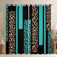 thumbnail image 2 of Feelyou Leopard Cheetah Print Blackout Curtains Set of 2 (52x84 Each), Modern Fashion Cyan Window Curtains, Teens Adult Women Men Curtains and Drapes, Blackout Curtains Room Decor, 2 of 6