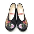 thumbnail image 2 of TJ Global Women's Traditional Chinese Phoenix and Flower Embroidery Flats - Totem Style Loafers Comfortable Round Toe Ballet, Cheongsam (Black, Size 8), 2 of 4