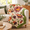 Boho Flower-c-50"x60", variant on Animal Spring Bird 60''x80'' Woven Cotton Reversible Throw Blanket