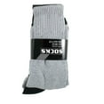 thumbnail image 3 of 6 Pairs Men's Black/White/Gray Sports Athletic Cotton Crew Socks Size 9-11,10-13, 3 of 4