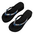 thumbnail image 2 of Aueoeo Women's New Large Size Platform Miter Foot Bright Diamond Beach Slippers Flip Flops For Women Yoga Mat Comfortable Beach Thong Sandals With Arch Support On Clearance, 2 of 9